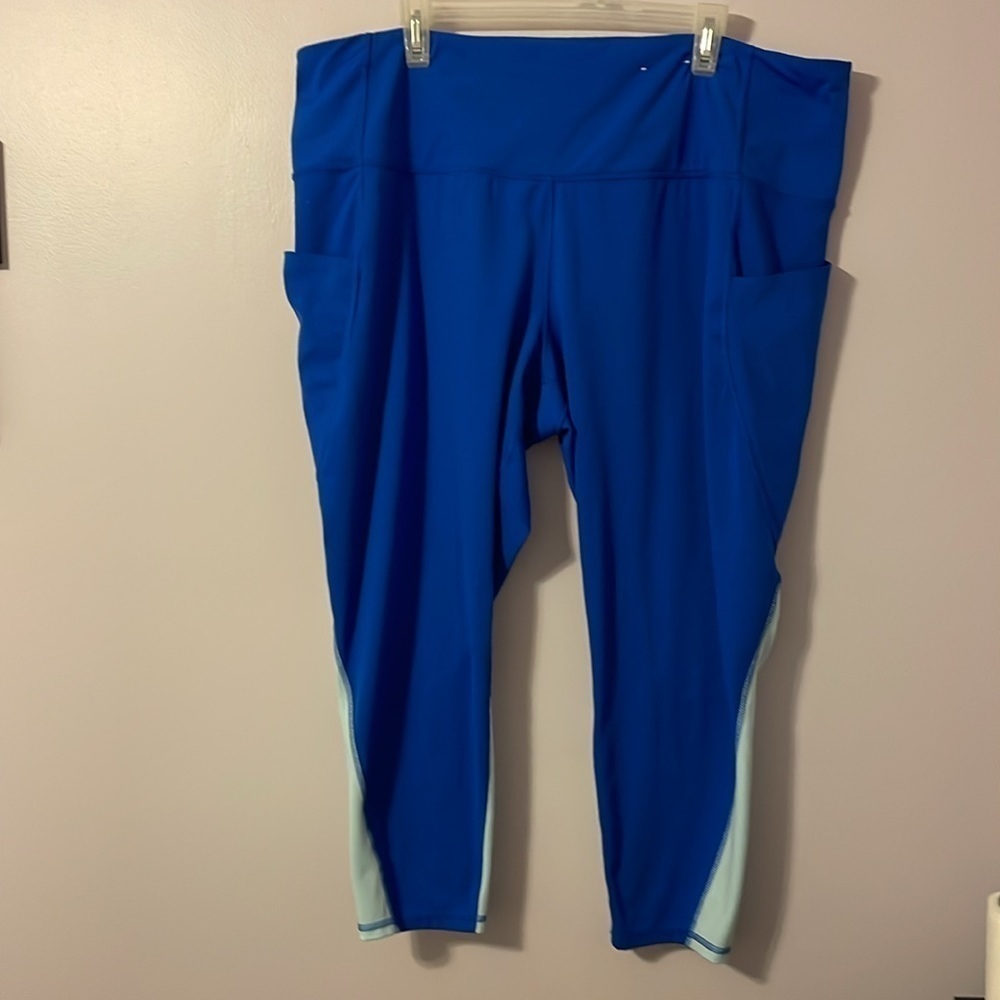 Xersion Blue 7/8 Ankle Leggings High Waisted Quick-Dri size 3X